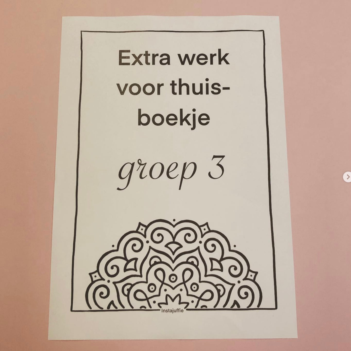 Extra werk voor thuis boekje groep 3