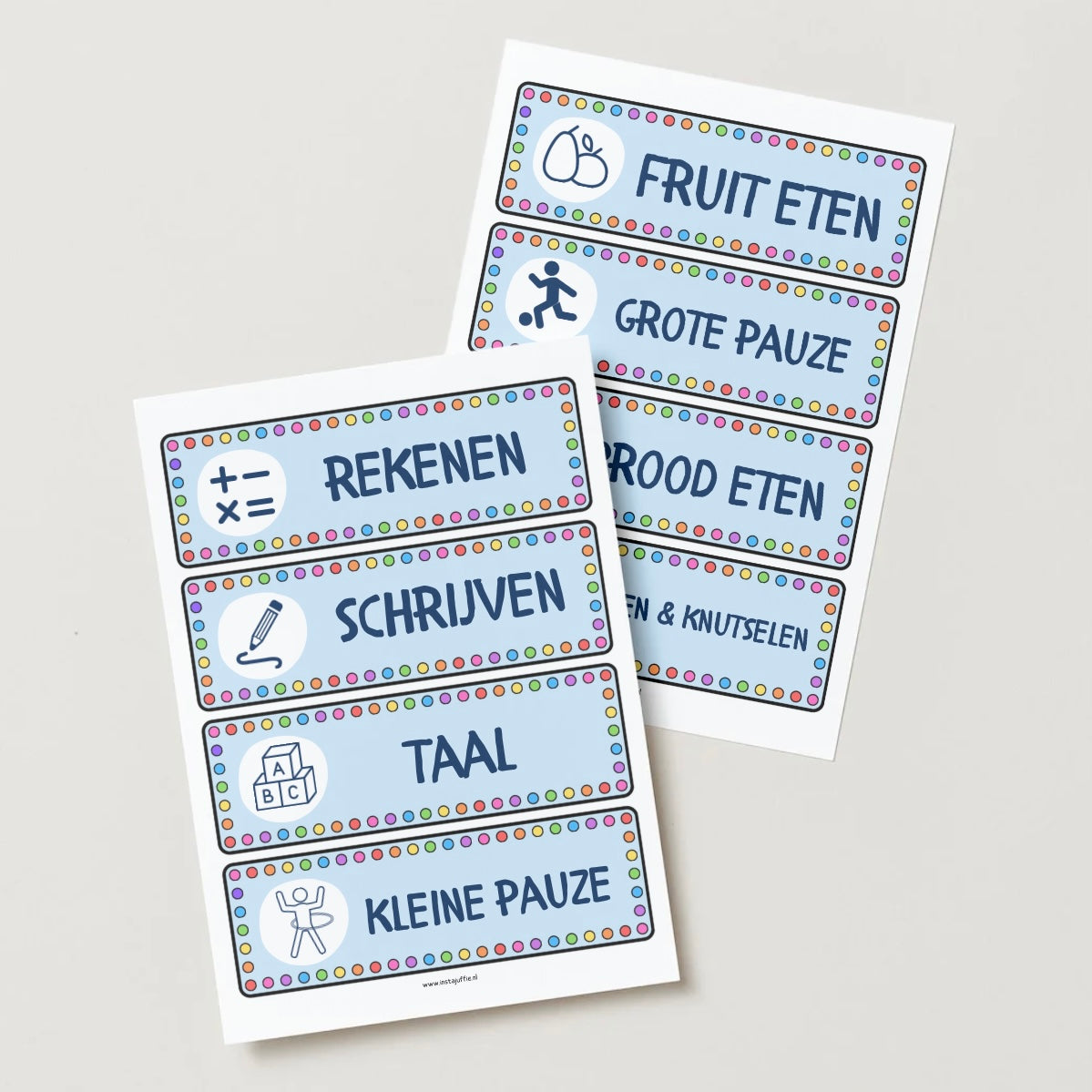 Dagritmekaarten zonder thema