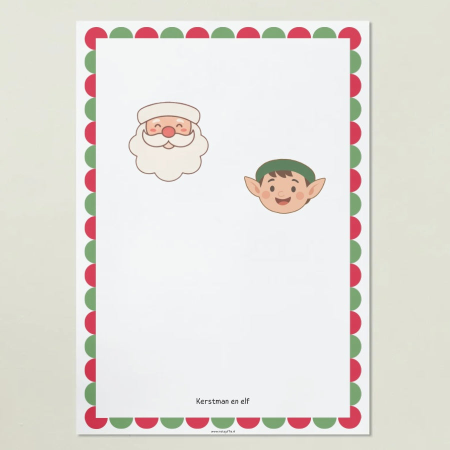 Kerstman en elf tekenen