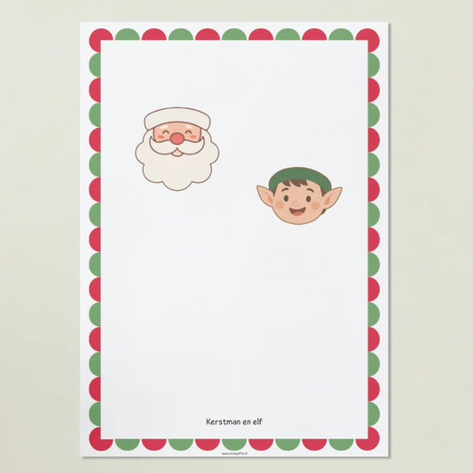 Kerstman en elf tekenen