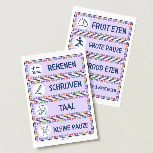 Dagritmekaarten zonder thema (lila)