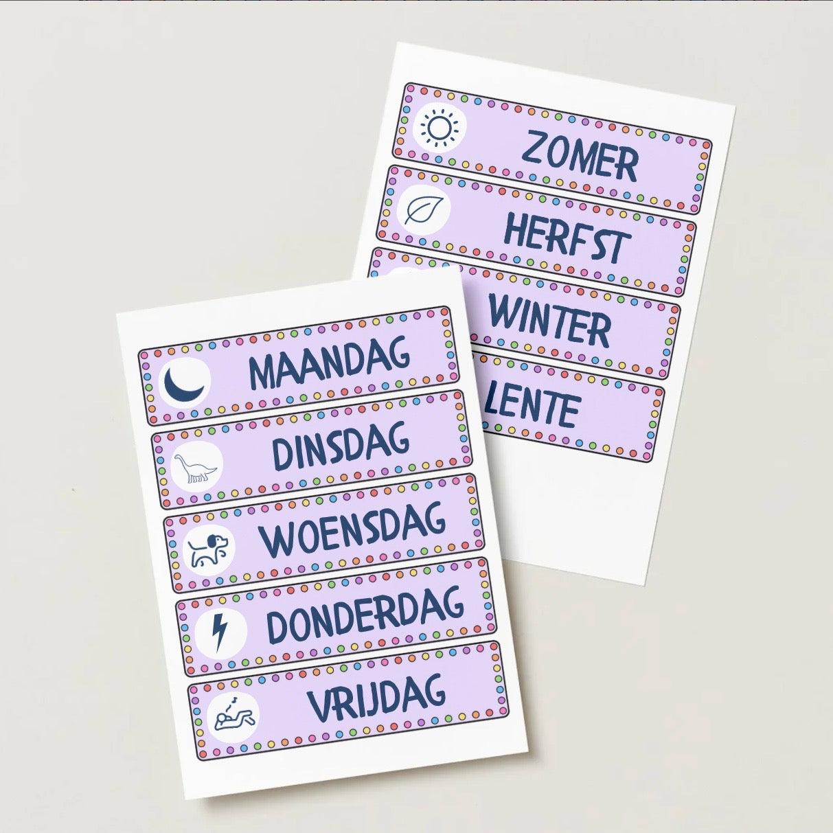 Dagritmekaarten zonder thema (lila)
