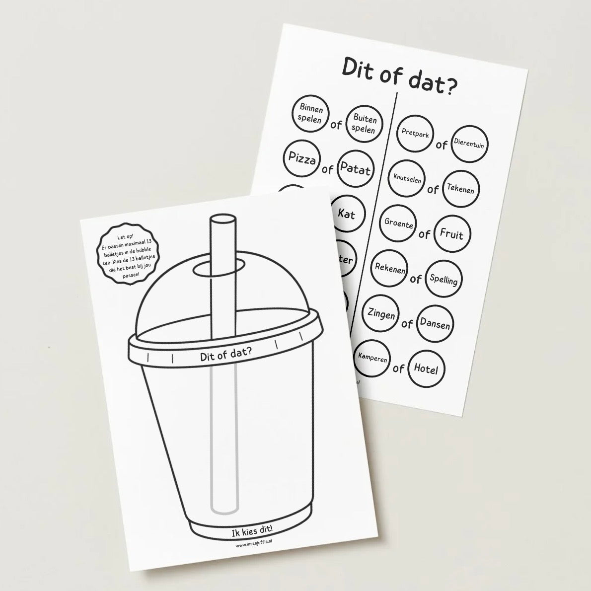 Dit of dat - versie: bubble tea